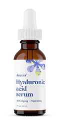 ASUTRA Hyaluronic Acid Serum for Face, 1 fl oz - Vitamin C & E, Aloe, Green Tea, Geranium & Jojoba Oil, Plumping Face Serum, Hydrating Facial Skin Care, Combat Signs of Aging