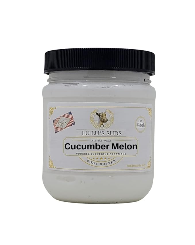 Lu Lu's Suds Hand Made All Natural Body Butter (8 oz, Cucumber Melon)
