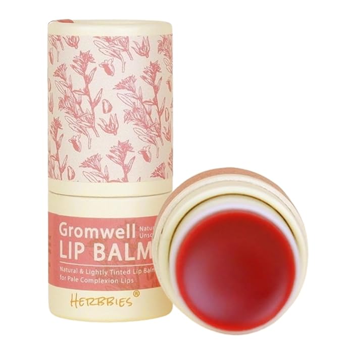 Gromwell Lip Balm – Natural Lip Tint for Dry, Pale, Fragile Lips – Nourishing, Fragrance-Free Lip Care with Gromwell Root & Plant Oils – For Adults & Kids with Sensitive Lips (0.17 oz)