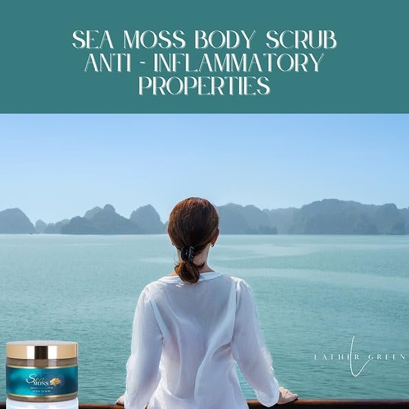 Exfoliating Sugar Body Scrub, Nourishing and Brightening Skincare Formula for Smooth, Radiant Skin, Hydrates & Revitalizes All Skin Type, 12 oz (12 OZ, Sea Moss)