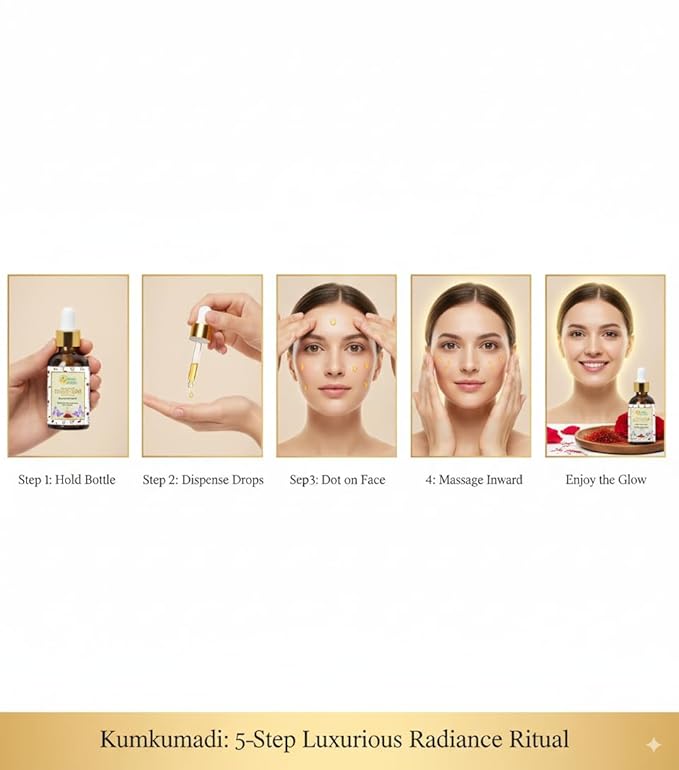 Herbs Botanica Kumkumadi Oil Pure Ayurveda Face Oil with Saffron, Serum Face Moisturizer 26 Herbs 30 Ml
