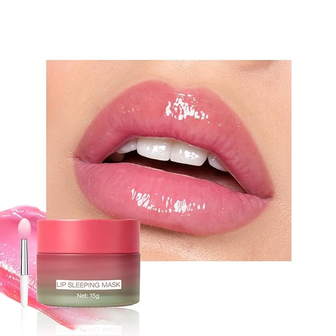 FeiCuiYun Lip Sleeping Mask, Moisturization and Antioxidants, Nourish, Hydrate, Flaky, Dry Lips, Includes Softapplicator Brush (Watermelon, 1Pcs)