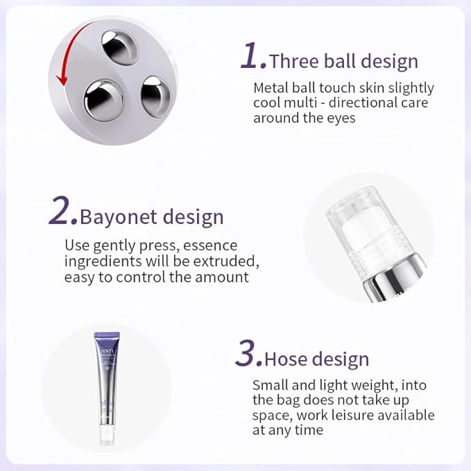 O'CHEAL Rollerball Massager Moisturizing Eye Cream Anti Dark Circle Firming Eye Cream Serum Hyaluronic Acid Eye Skin Care