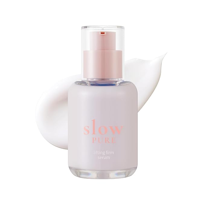 slowPURE Lifting Firm Serum - 80% Chamomile Flower Water, 7-Peptide Complex & Niacinamide, Slow-aging Korean Skin Care Milky Serum for Fine Lines and Elasticity, 1.69 fl.oz