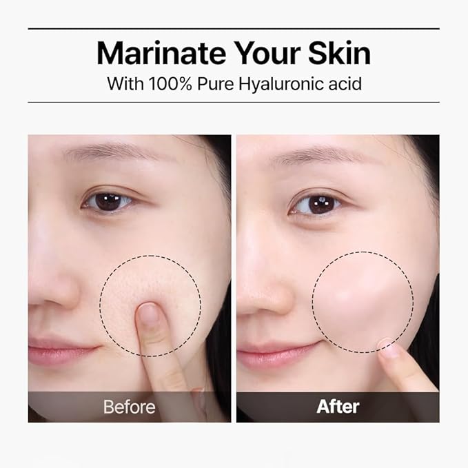 WELLAGE Real Hyaluronic Blue Ampoule 100, Korean Skincare, Fragrance Free Hyaluronic Acid Serum with Panthenol, Wild yam, Centella, Deep Hydration, Firming, Plumping, Non-Sticky, 3.38+2.54 Fl Oz