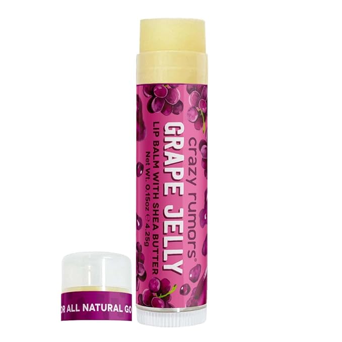 Crazy Rumors Grape Jelly Lip Balm. 100% Natural, Vegan, Plant-Based, Made in USA (1-Pack)
