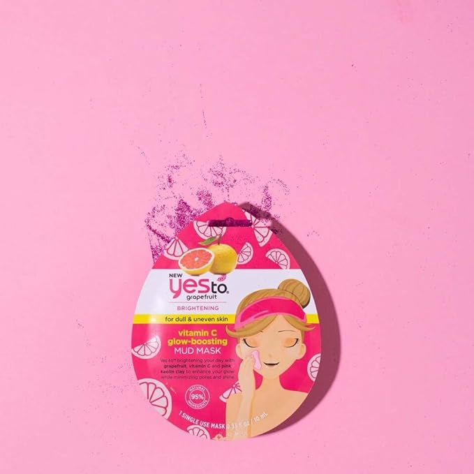 Yes To Grapefruit Detoxifying Brightening Mask, Brightening & Balancing Mask Leaving Your Skin Smooth Radiant & Refreshed, With Antioxidants & Vitamin C, Natural, Vegan & Cruelty Free