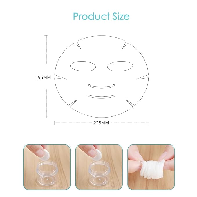 100PCS Natural Pure Cotton Dry Compressed Facial Mask Sheet, DIY Facial Skin Care Great for Home and Travel, Disposable Mask Paper, Individually Packaged Like Candy