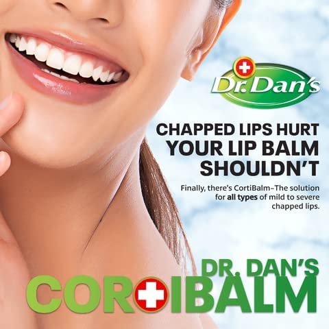 Dr. Dan’s Cortibalm - Healing Lip Balm for Severely Chapped Lips with Hydrocortisone, Moisturizing Balm Pack Treatment for Men & Women, Moisturizer for Very Dry Cracked Lips, Hypoallergenic - 2 pack