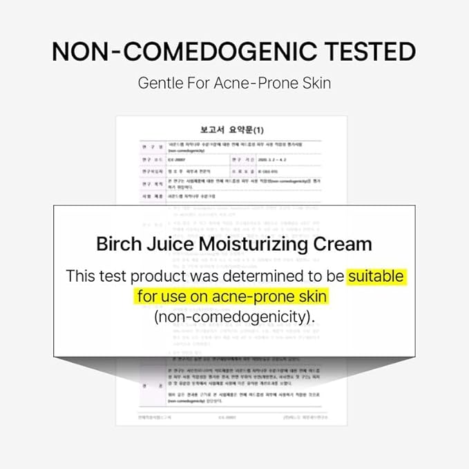 ROUND LAB Birch Juice Moisturizing Cream 2.7 Fl Oz, 48-Hour Deep Hydrating Face Moisturizer with Birch Sap & Vita Hyaluronic Acid for Acne-Prone Skin, Reduces Sebum, Oil, Blackheads, Korean Skin Care