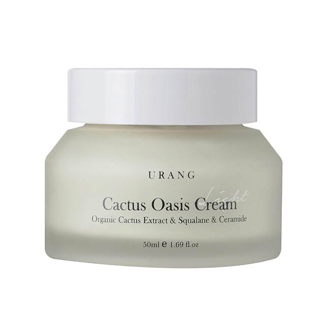 URANG Cactus Oasis Cream | Organic Certified | Vegan | Natural Skin Barrier Lightweight Hydrating Moisturizer | Tamanu Oil & Ceramide Moisturizer | Natural Skin care for Women, Men | 1.69 Oz