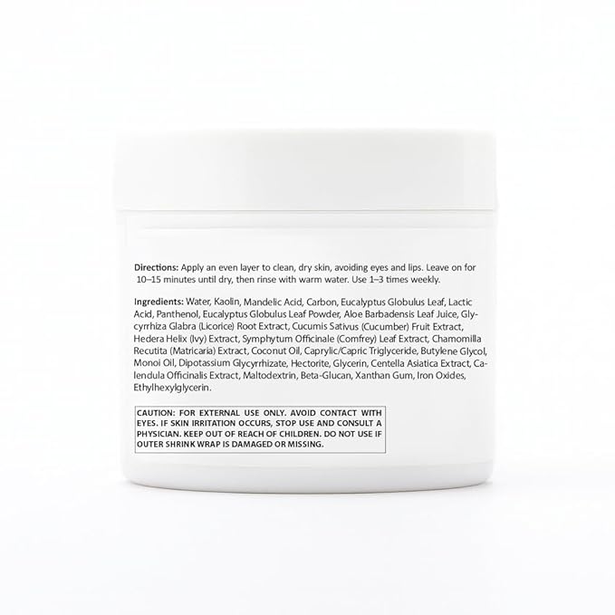 Kaolin Clay Face Mask for Oily Skin – Deep Pore Cleanser, Oil Control & Detox, Natural Clay Facial Mask for Women & Men – Hydrating & Softening Skincare Treatment