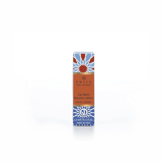 Prija Vegan Lip Balm with Jojoba Oil, Shea Butter and Sunflower Wax, Pampers your Lips Naturally, Hydrating Lip Balm Stick 4.5ml