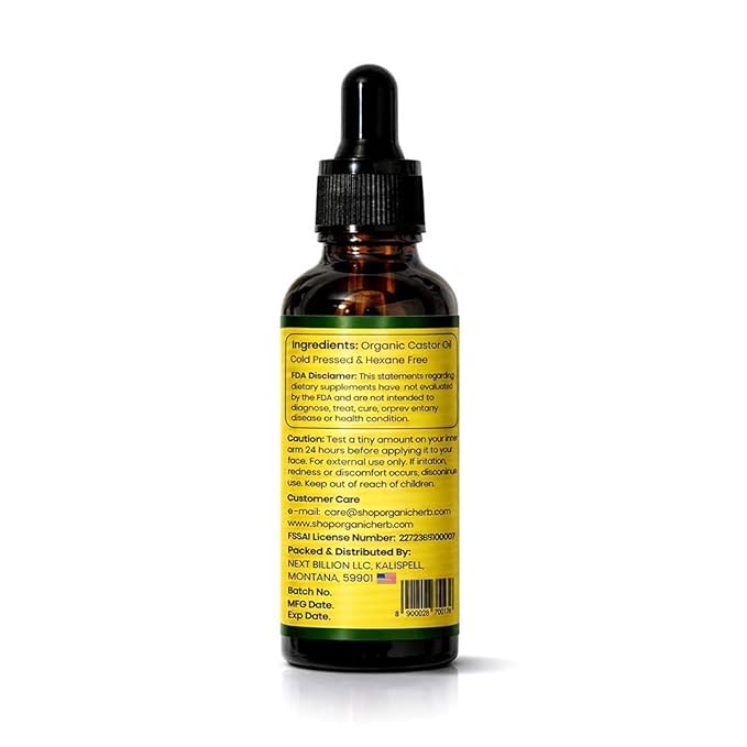 100% Pure Castor Oil Cold Pressed and Hexane Free Moisturizer Oil for Hair, Skin, Face and Nails | 3.8Oz/100ml