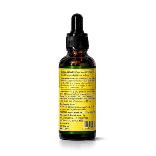 100% Pure Castor Oil Cold Pressed and Hexane Free Moisturizer Oil for Hair, Skin, Face and Nails | 3.8Oz/100ml