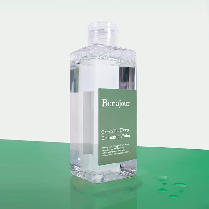 BONAJOUR] Vegan Green Tea Deep Cleansing Water and Natural Makeup Removing Tonic, Remover Solution 7.03 Fl.Oz