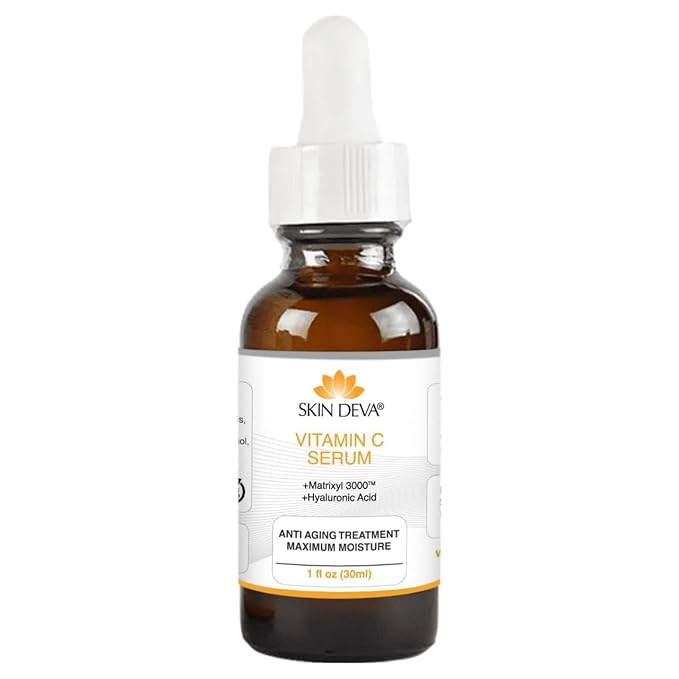 Skin Deva Vitamin C and Hyaluronic Acid Serum for Face Matrixyl 3000 Anti Aging Serum, Anti Wrinkle Facial Serums - Improve Appearance of Dark Spots, Tone, Fine Lines, Glowing- 1 fl Oz