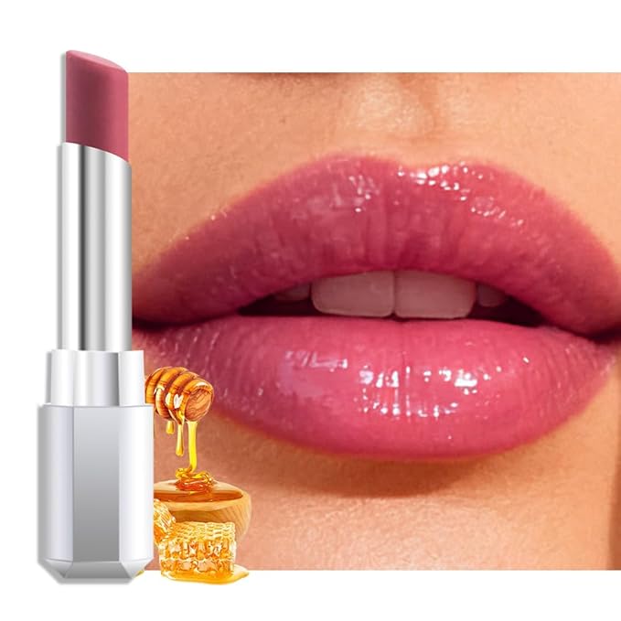 Rose Honey Lipstick Tinted Lip Balm - Shine Moisturizing Lipstick for Women, Natural Nourishing Hydrating Lip Color Gloss Stain for Dry Lips, Tint Sheer Lightweight Makeup, Vegan - 1Pc #05 Rose