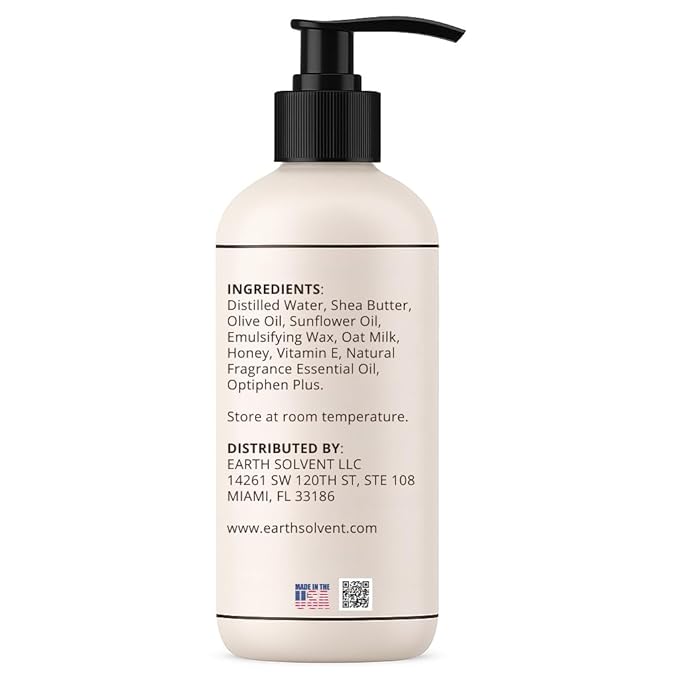 Natural Organic Moisturizing Body Lotion Lightweight & Non-Greasy, Shea Butter Body Lotion Made with All Natural Ingredients | For All Skin Types (8oz, Oatmeal Milk and Honey)