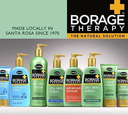ShiKai Borage Therapy Dry Skin Lotion Body Moisturizer (8 oz) Unscented Skincare | Hydrating Lotion for Dry Hands & Body | With Oatmeal & Shea butter