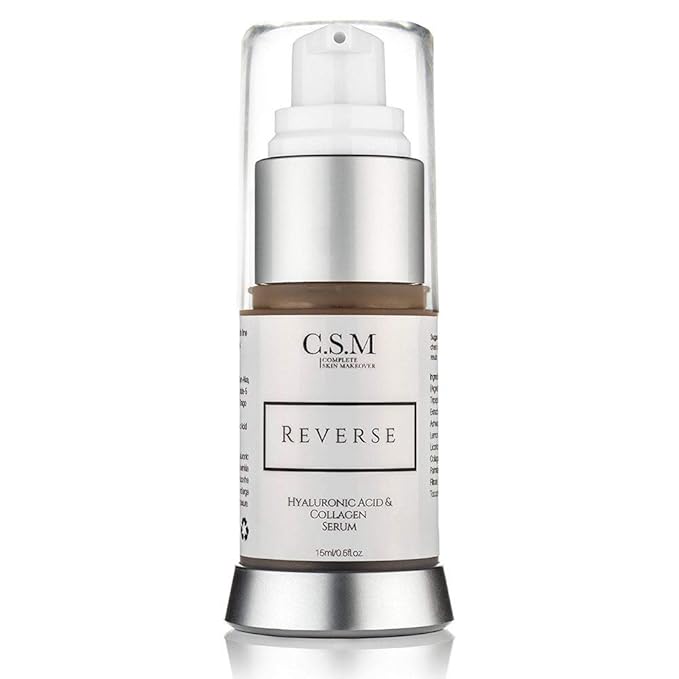 CSM Reverse Organic Eye Serum with Hyaluronic Acid & Collagen | Anti-Aging Eye Cream for Puffiness, Wrinkles, Dark Circles & Lines | Moisture-Rich Formula with Antioxidants & Botanicals | 15 ml