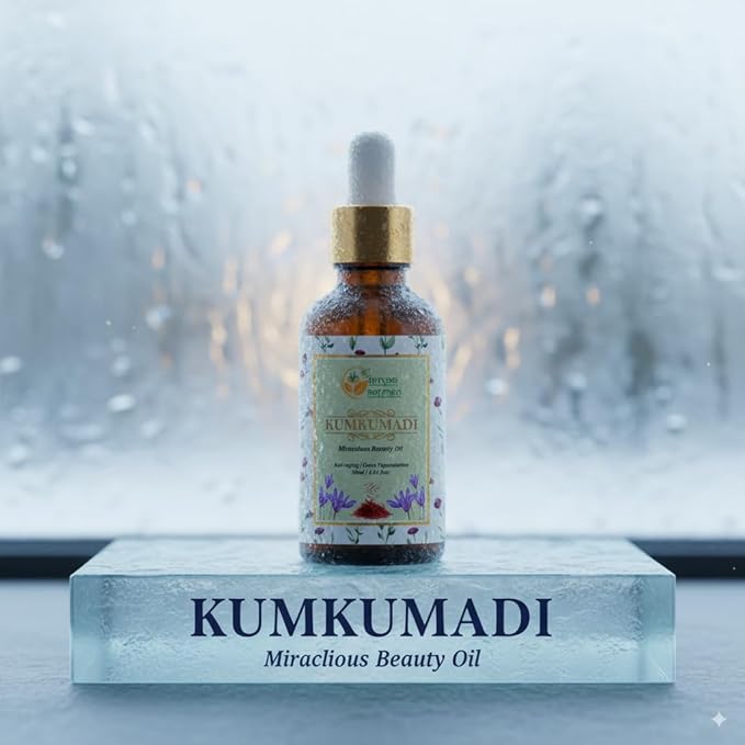 Herbs Botanica Kumkumadi Oil Pure Ayurveda Face Oil with Saffron, Serum Face Moisturizer 26 Herbs 30 Ml