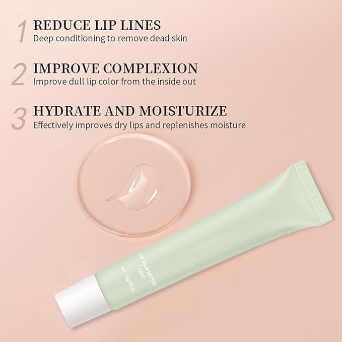 FeiCuiYun Summer Lip Butter Lip Balm, Ultra-Hydrating Natural Vegan Lip Balm, Sheer-Tinted Shine & Hydration, Soothes & Softens Dry Lips Skincare, Bálsamo labial hidratante #2 Mint