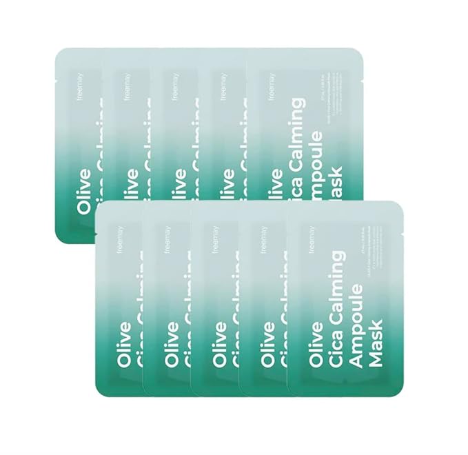 freemay Collagen Ampoule Mask 27ml (0.91 fl oz) × 10 Sheets (Olive Cica)