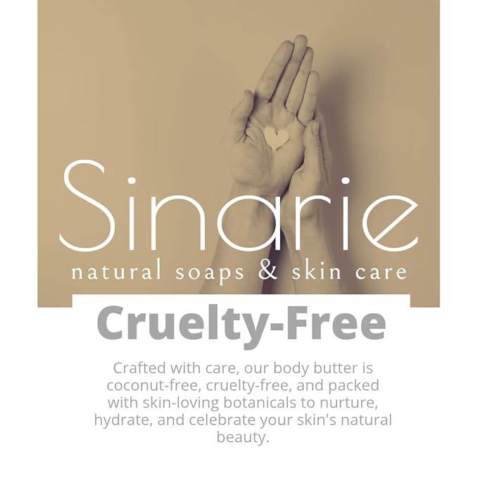 Sinarie Coconut-Free Body Butter – Ultra-Nourishing Moisturizer with Mango Butter, Avocado Oil & Jojoba Oil – Hydrating & Non-Greasy Lotion for Sensitive Skin (8 oz., Essence (fragrance-free))