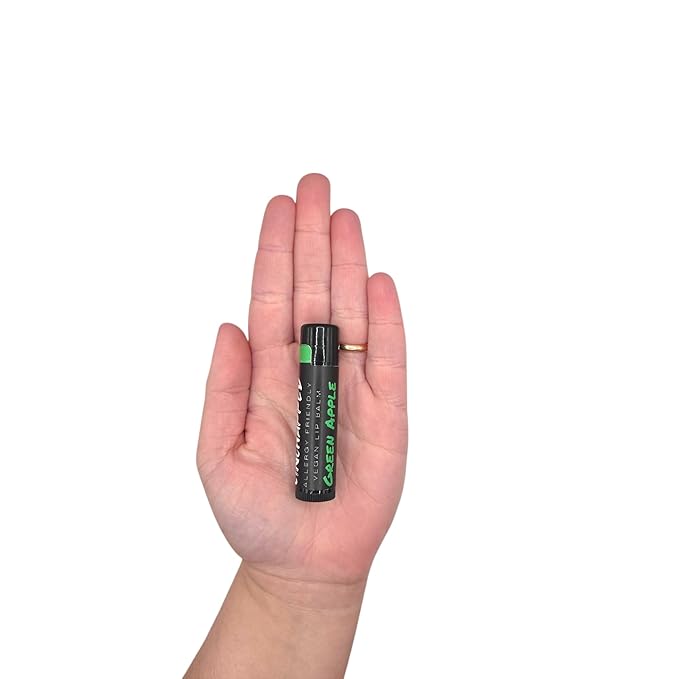 Vegan Lip Balm - All Natural and Free of Beeswax, Soy, Nut, and Top 9 Food Allergens (Green Apple)