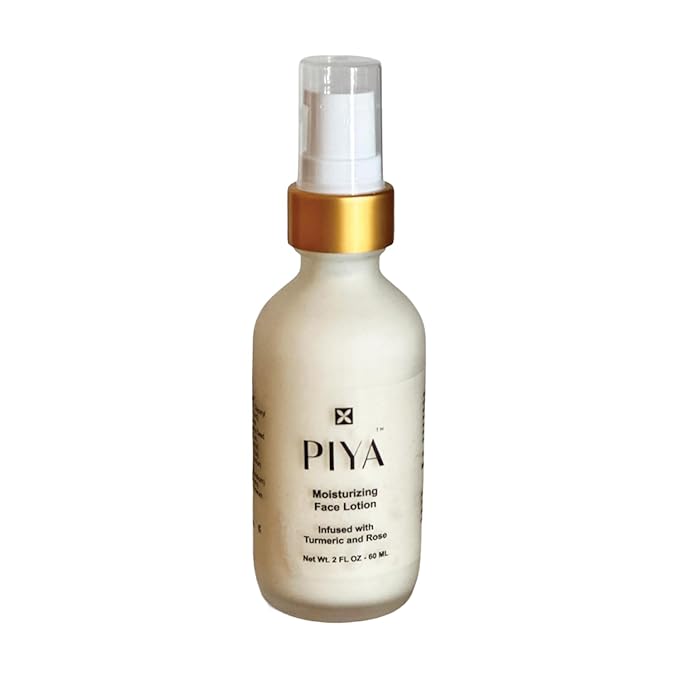 Piya Face Lotion – Brightening & Hydrating Daily Moisturizer with Turmeric, Bakuchiol, Aloe & Squalane (Pack of 2)
