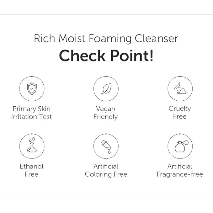 DearKlairs] K-Beauty Skincare Rich Moist Foaming Cleanser, 3.4 fl oz (100 ml)