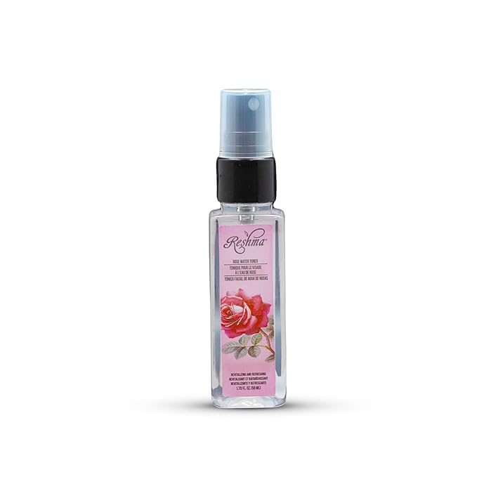 Reshma Beauty Travel Size Rose Water Toner Hydrating Mist for All Skin and Hair Types Plant-Based Facial Toner, No Dye Alcohol-Free, For Daily Use and Cruelty-Free, TSA Approved, 1.70 fl oz, Pack of 1