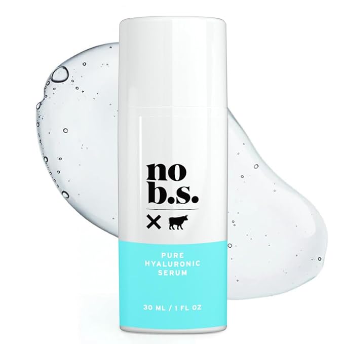 No B.S. (No Bad Stuff) Pure Hyaluronic Acid Serum For Face, Fine Lines & Wrinkles Serum, for All Skin Types, Clean Ingredients, Skin Care for Women & Men, Vegan, Travel Size, Unscented 1 FL Oz
