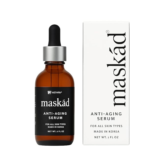MASKĀD® K-Beauty Anti-Aging Peptide Serum for Face - Korean Skincare Growth Factor Serum for Wrinkles, Fine Lines - Hydrating Glow - Clean Beauty, Sensitive Skin - XL 2oz