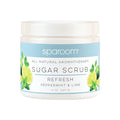 SpaRoom All Natural Aromatherapy Shea Butter and Raw Sugar Hydrating and Exfoliating Body Scrub, 16 oz, Refresh- Peppermint and Lime Essential Oils