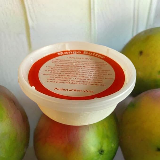 Raw Unrefined 100% Pure Natural mango Butter from West Africa, no fragrance added great moisturizer 8 oz