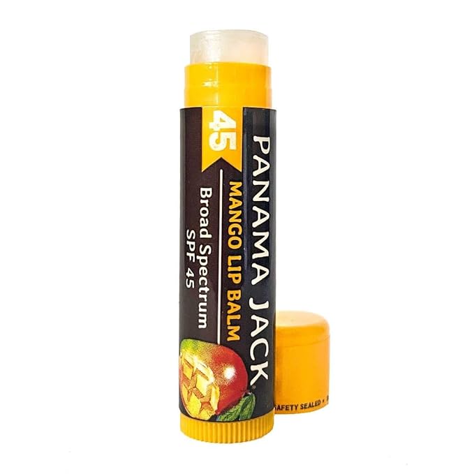 Panama Jack Sunscreen Lip Balm - SPF 45, Flavor Pack, Broad Spectrum UVA-UVB Sunscreen Protection, Prevents & Soothes Dry, Chapped Lips (5 Pack)