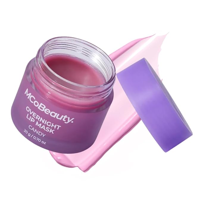 MCoBeauty Double Duty Lip Mask Candy - Hydrating Lip Balm with Coconut Oil Vitamin E Hyaluronic Acid - Overnight Lip Mask Treatment for Dry Lips - Tinted Lip Care, Vegan Cruelty Free - 15g