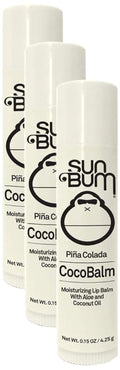 Sun Bum Piña Colada Cocobalm | Hydrating Lip Balm with Aloe |Paraben Free, Silicone Free, | 0.15oz Stick (20-48058) (Pack of 3)