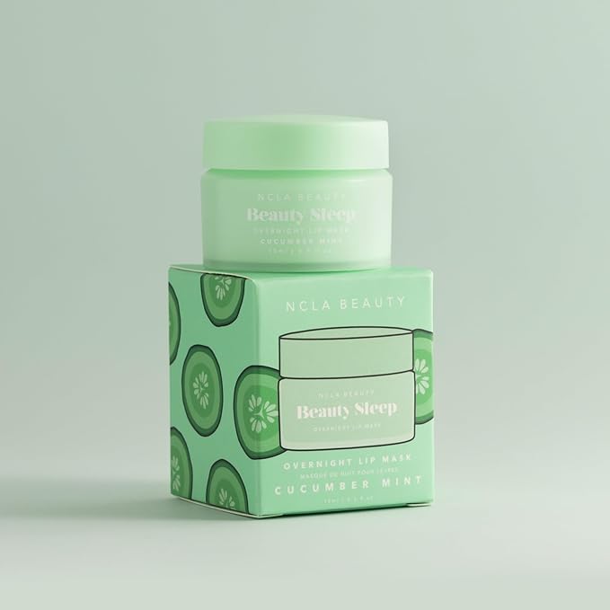 NCLA Beauty Sleep Overnight Lip Mask - Lip Mask for Women - Nourishes and Hydrates with Castor Seed Oil and Shea Butter - Cucumber Mint - 0.5 oz