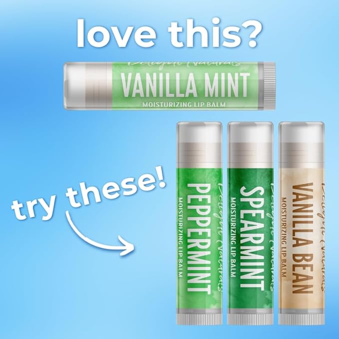 Delight Naturals Vanilla Mint Lip Balm - Set of Three