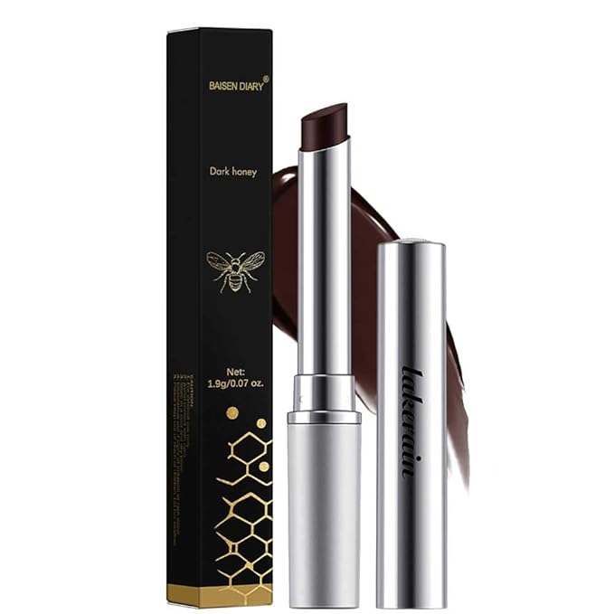 2PCS Honey Lipstick Tinted Lip Balm - Sheer Hydrating Lipstick for All Skin Tones - Moisturizing Lip Color, Nourishing Lip Balm with a Hint of Natural Black Cherry Tint (Black & Pink)