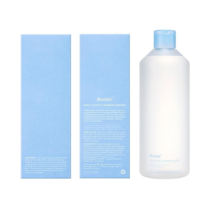 Mild Clear Cleansing Water for Makeup Removing with caulerpa lentillifera extract & Panthenol [Vegan & Korean Skincare] – 13.52 fl. oz.