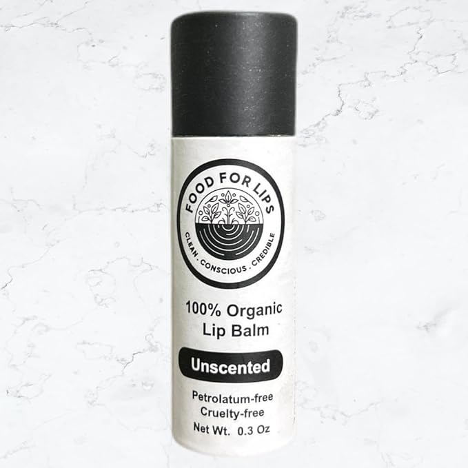 100% Organic Lip Balm Unscented 0.4 Oz | Biodegradable Packaging