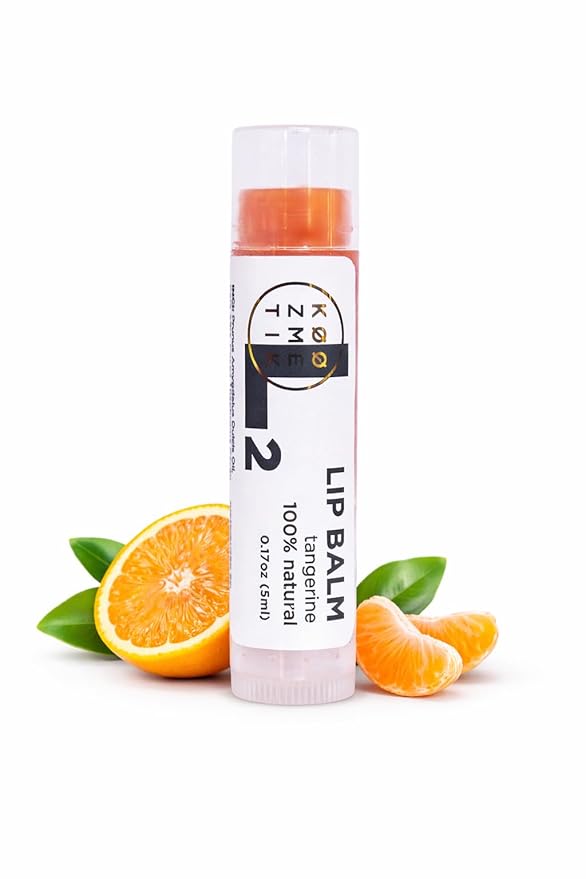 Tangerine Lip Balm | 100% Natural Lip Moisturizing Care with Shea Butter, Cocoa Butter, Beeswax & Almond Oil | Hydrating Repair Formula for Soft, Smooth & Healthy Lips | L2 KØØZMETIK