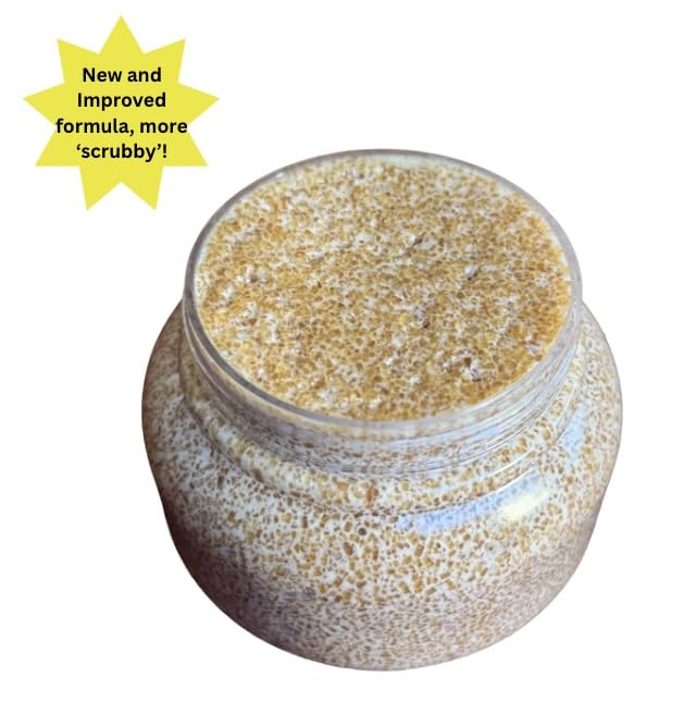 Shea Butter Sugar Scrub, 2-in-1 All Natural Full Body Exfoliant and Moisturizer, 5 Simple Ingredients for Full Body Care, Nontoxic, Winter Shower Scrub, Cinnamon Oil