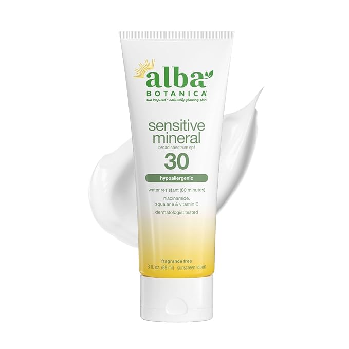 Alba Botanica Sensitive Mineral Sunscreen Lotion SPF 30, 3 Oz