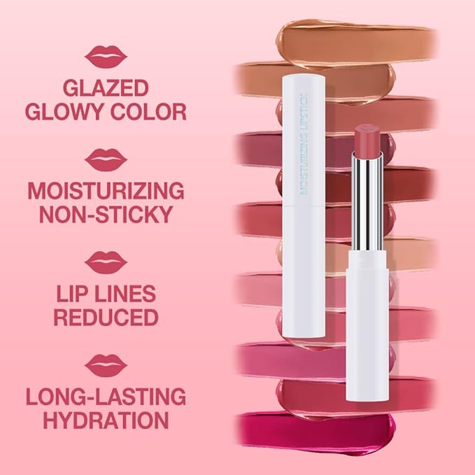 Tinted Lip Balm Moisturizing Lipstick, Light Pink Hydrating Lipstick for Women, 24 Hour Long Lasting Moisturization Lip Gloss Stain Makeup, Lightweight Non Greasy Moisturizer Lips, 09