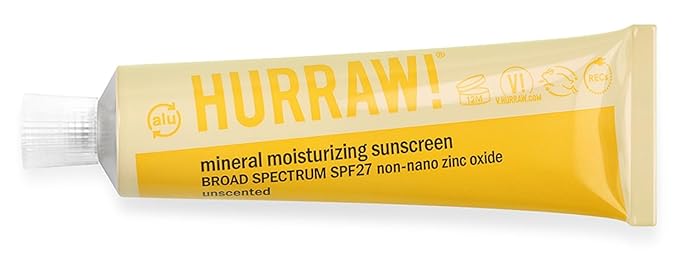 Hurraw! SUNUP Mineral Moisturizing Sunscreen, SPF 27: 100% Natural and 57% Organic. Zinc oxide broad spectrum UVA and UVB protection. Unscented, No chemical SPFs, light, non-greasy. Made in USA.